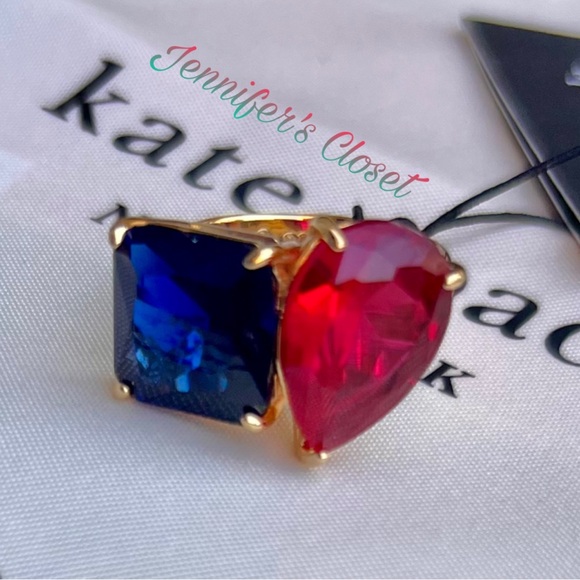 Kate Spade Crystal Statement Ring Sz. 6 - Picture 2 of 6